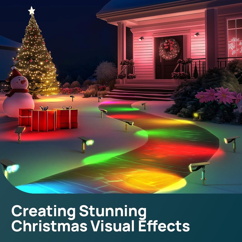 Linkind Smart Solar Lights Outdoor SL5 with Motion Sensor, APP Control Cool/Warm White/Color Changing Solar Spot Lights Outdoor, IP65 Landscape Lighting for Yard, Garden, Path(6 Pack) - Image 3